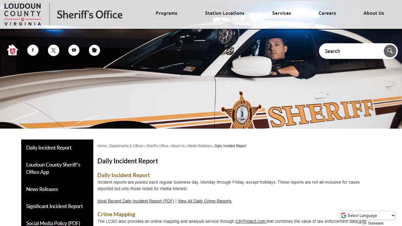 Daily Incident Report | Loudoun County, VA - Official Website