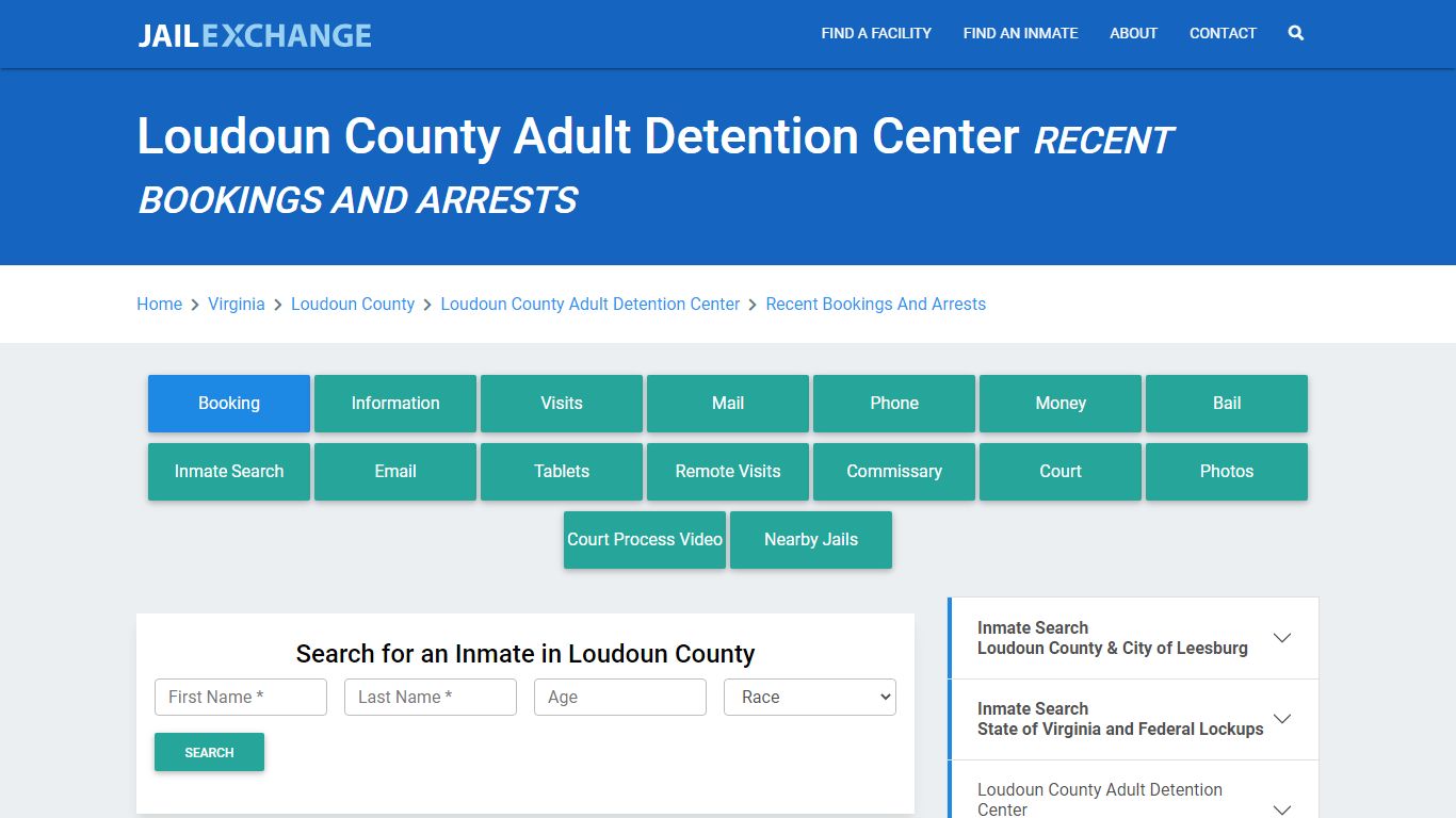 Loudoun County Adult Detention Center Recent Bookings And Arrests