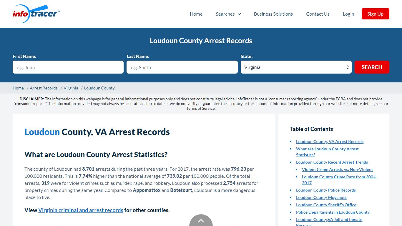 Loudoun County, VA Arrests, Mugshots & Jail Records - InfoTracer